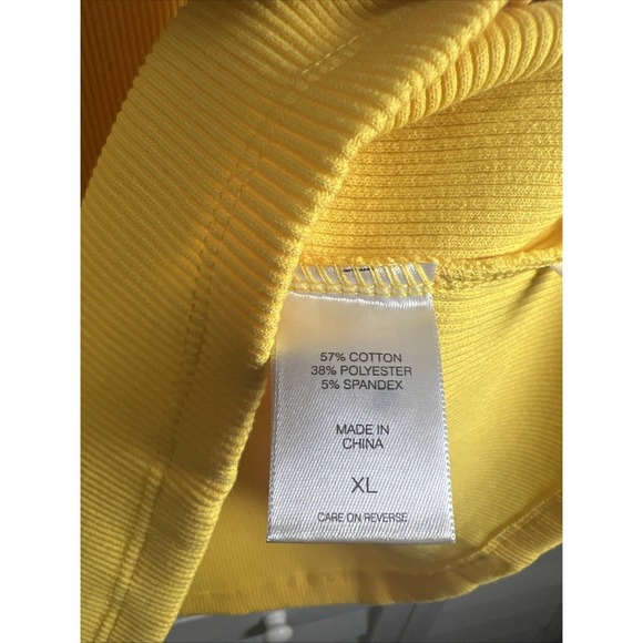 New York & Company Ribbed V-Neck Stretch Tank Top Women's Size XL Yellow NWT - Picture 6 of 10